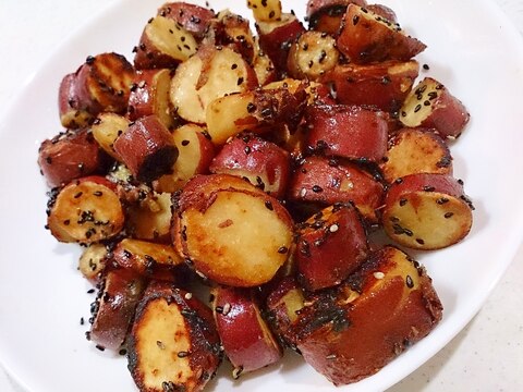 蒸かし芋のさつまいもで揚げ焼き(圧力鍋　活用